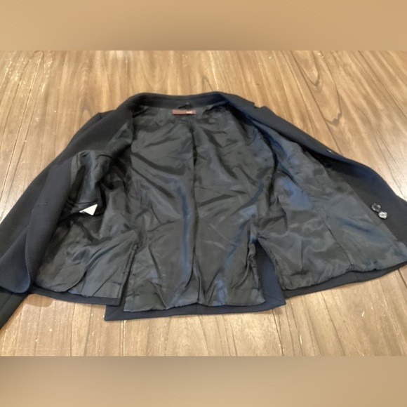 Bally black collar office jacket 2 button up blazer medium - Picture 2 of 12